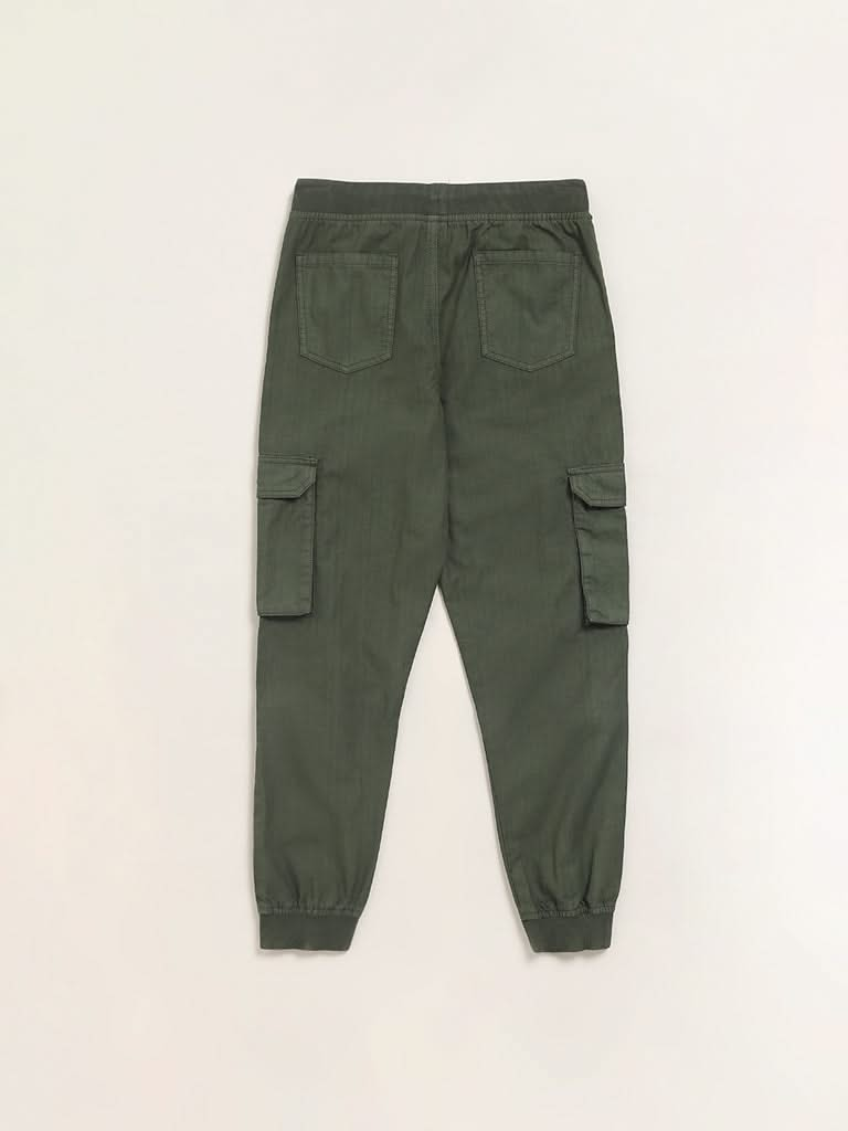 Y&F Kids Olive Cargo Joggers