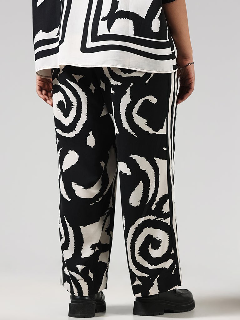 Gia Black Printed Wide Leg Pants