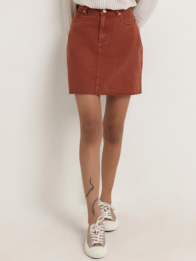 Nuon Rust Denim Skirt