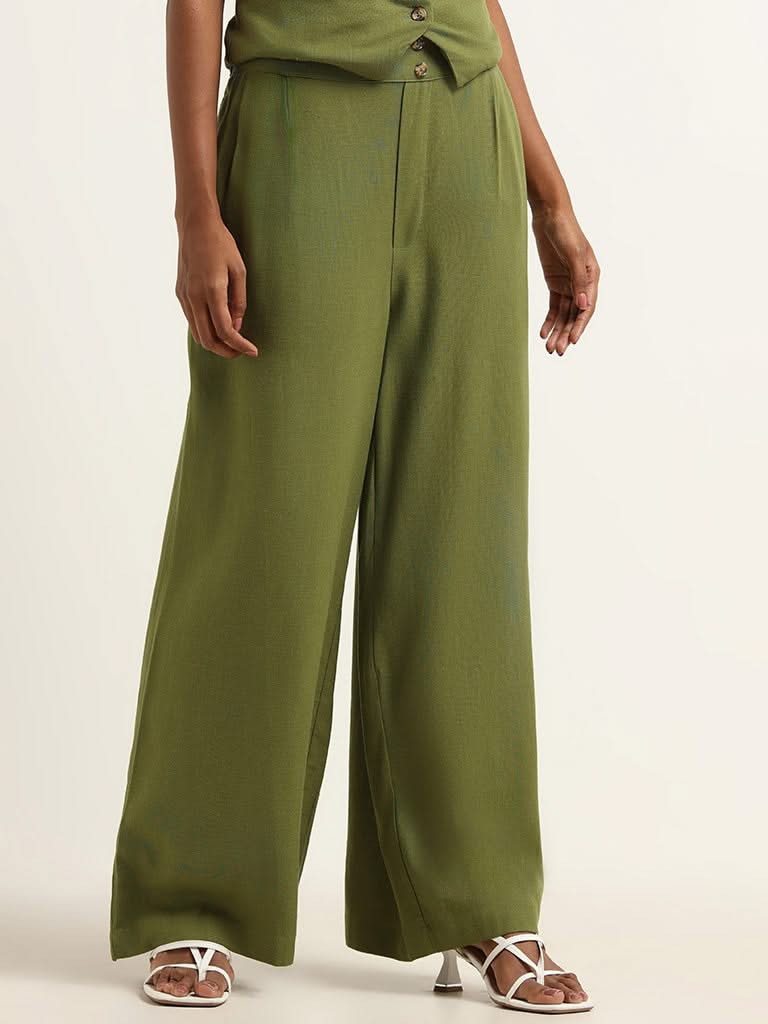 LOV Green High Rise Pants