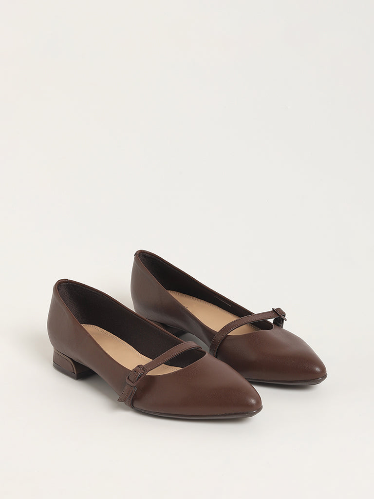 LUNA BLU Brown Mary Jane Heeled Shoes