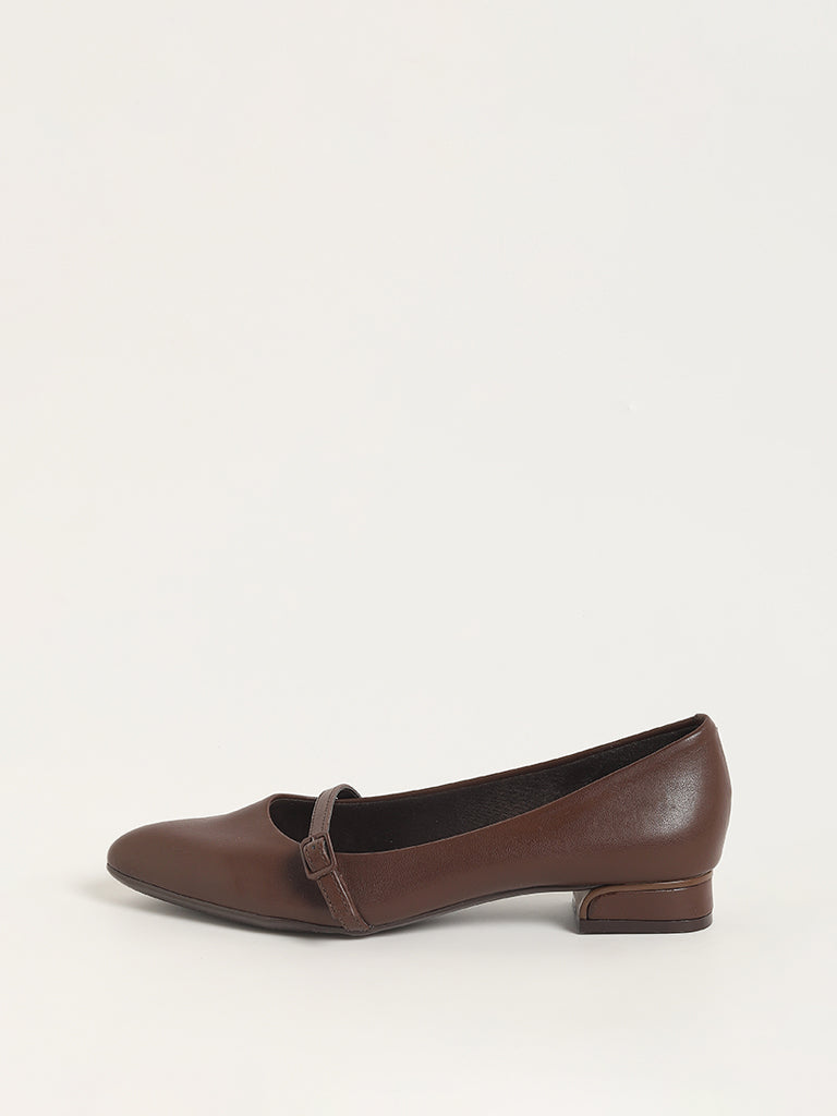 LUNA BLU Brown Mary Jane Heeled Shoes