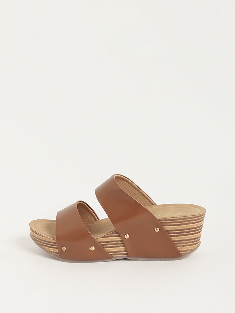 LUNA BLU Brown Wedge Sandals