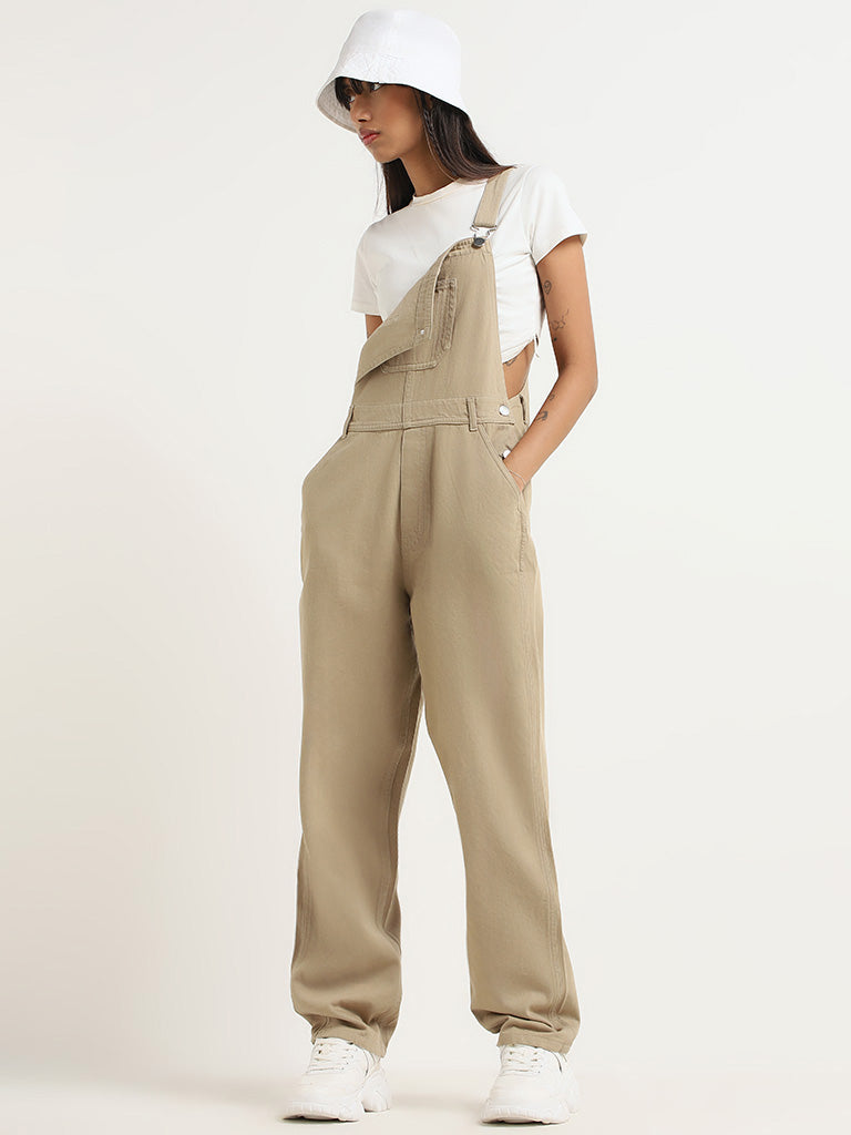 Nuon Plain Beige Jumpsuit