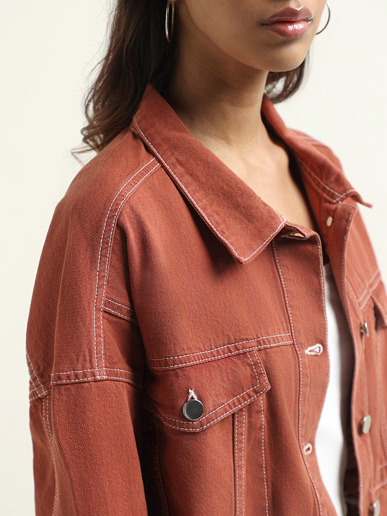 Nuon Brown Denim Jacket