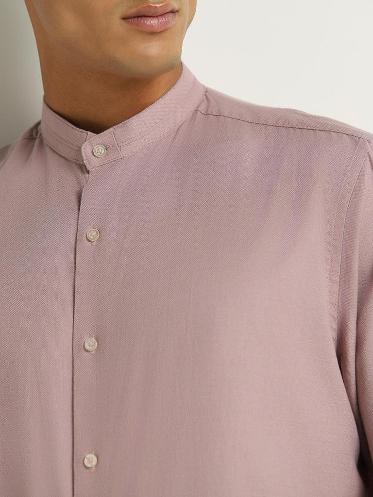 Ascot Pink Cotton Relaxed Fit Shirt