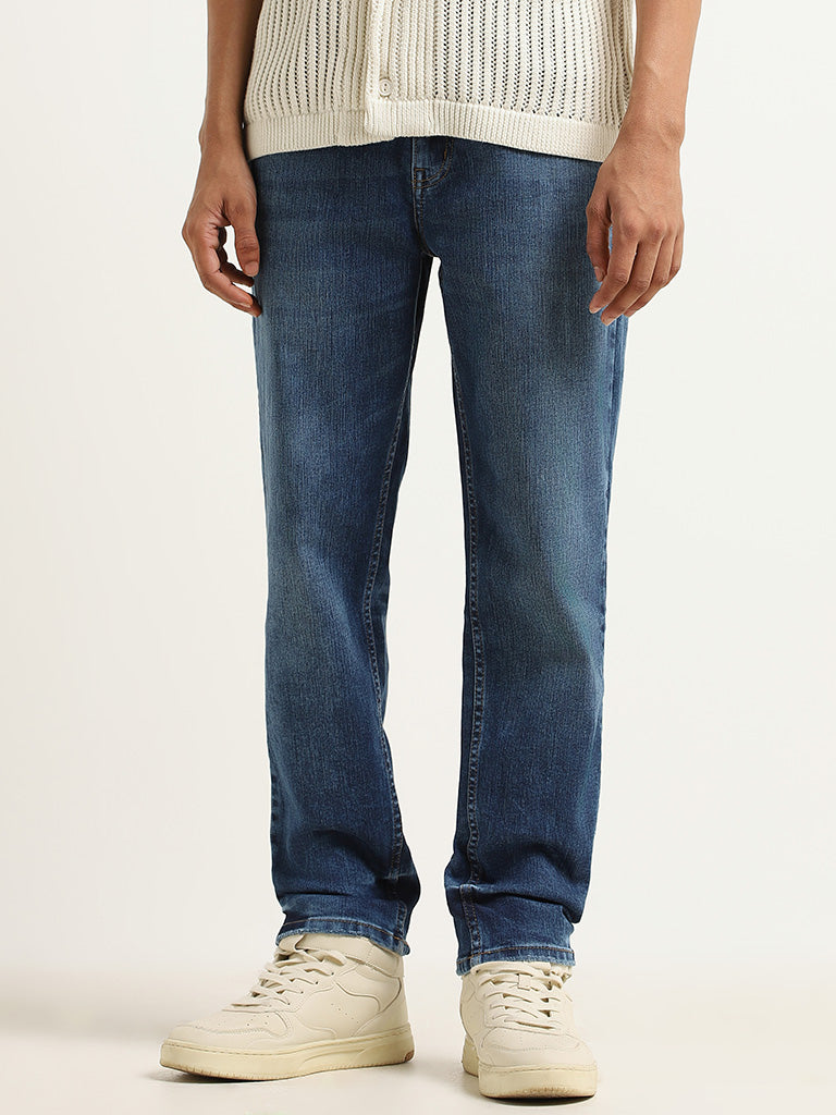 Nuon Blue Straight - Fit Mid - Rise Jeans