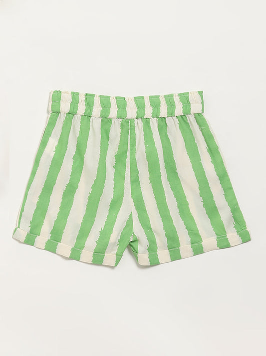 Utsa Kids Green Striped Shorts (2 - 8yrs)