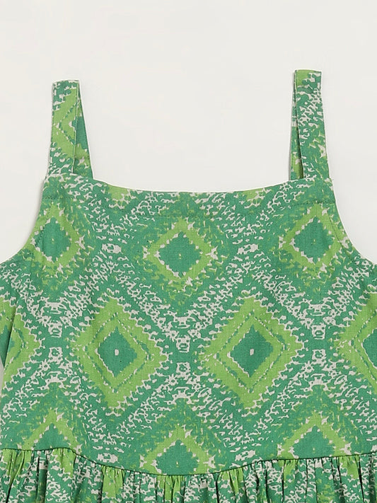 Utsa Kids Green Strappy Dress (8 -14yrs)