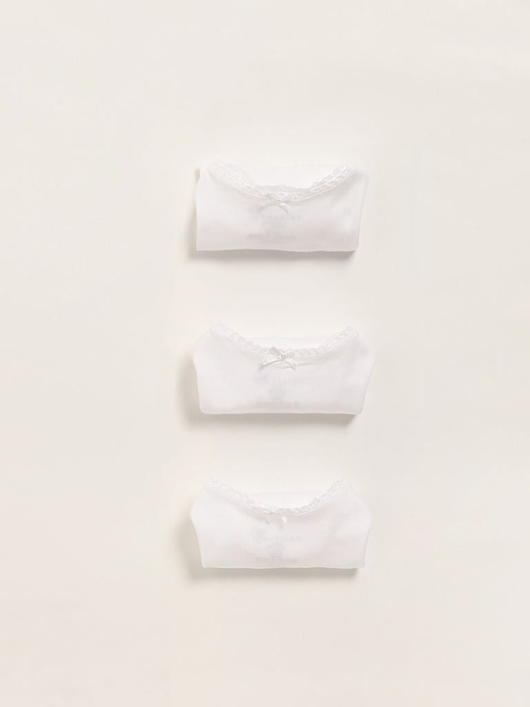 HOP Kids White Camisoles - Pack of 3