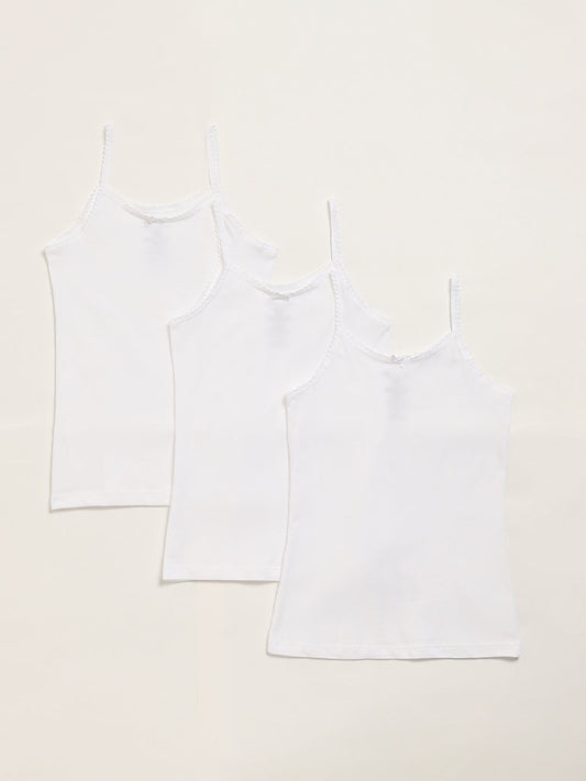 Y&F Kids White Camisoles - Pack of 3