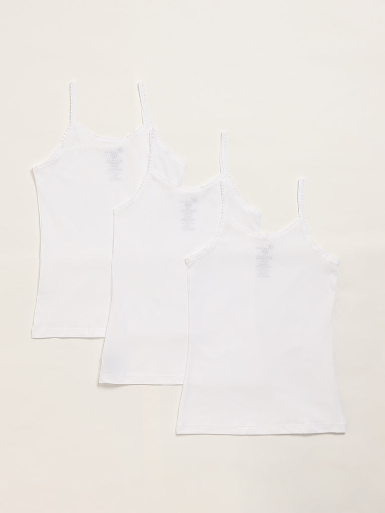 Y&F Kids White Camisoles - Pack of 3