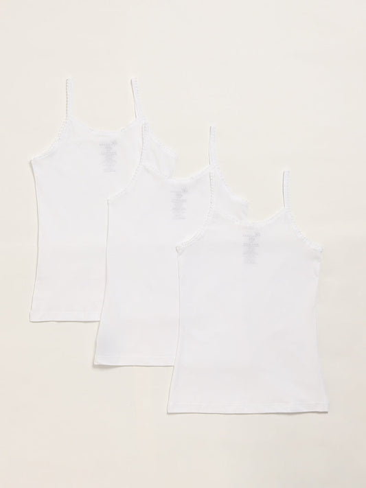 Y&F Kids White Camisoles - Pack of 3