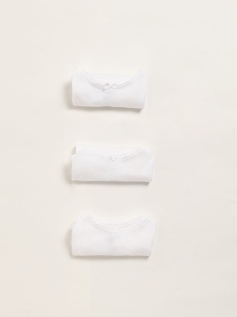 Y&F Kids White Camisoles - Pack of 3