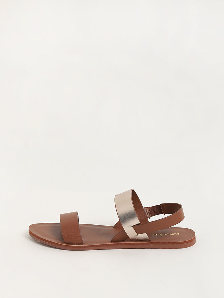 LUNA BLU Tan Multi Strap Sandals