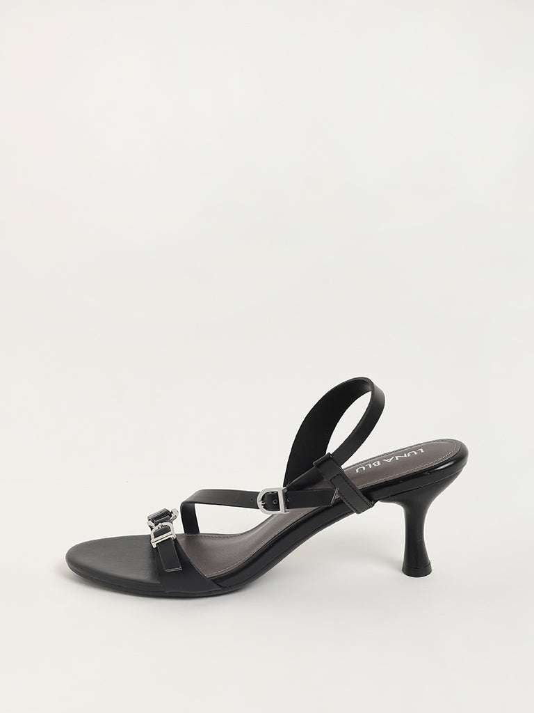 LUNA BLU Black Strappy Sandals