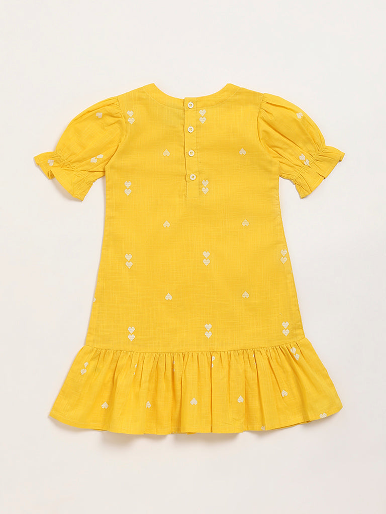 Utsa Kids Yellow Printed Dress (2 - 8yrs)