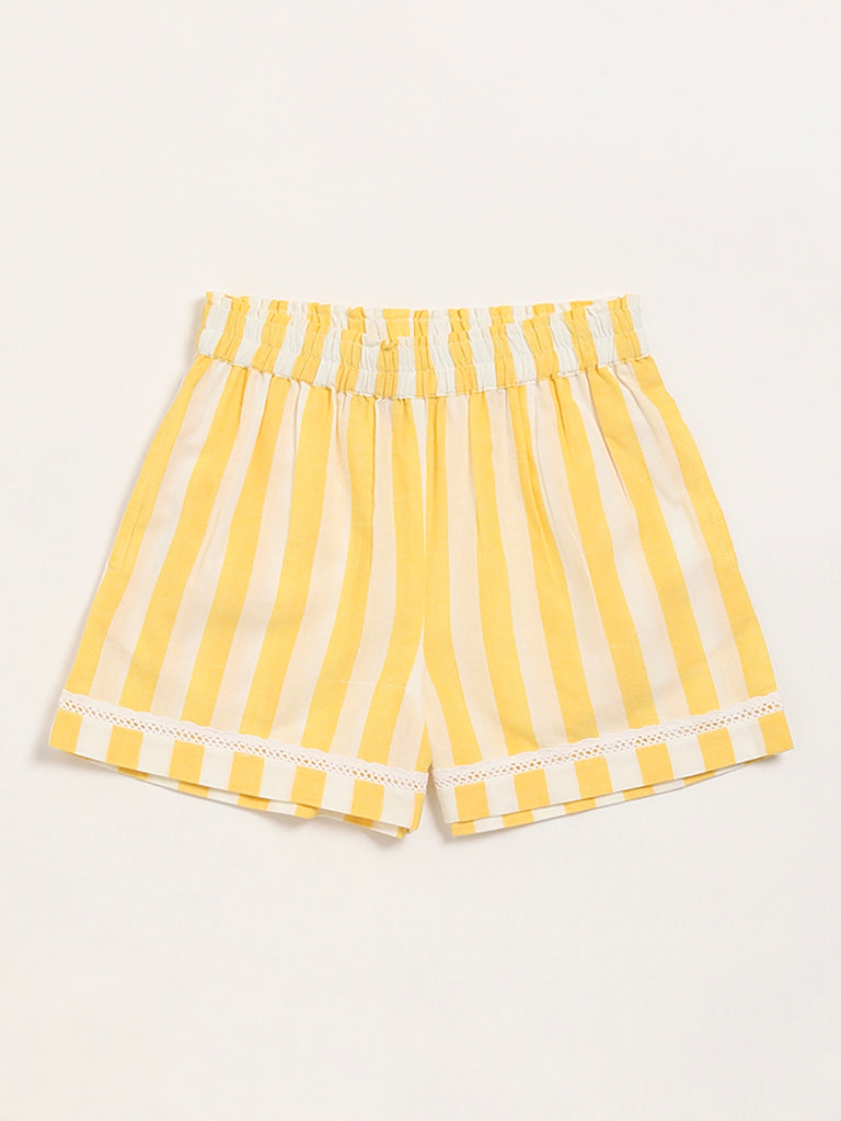 Utsa Kids Yellow Striped Shorts (8 -14yrs)