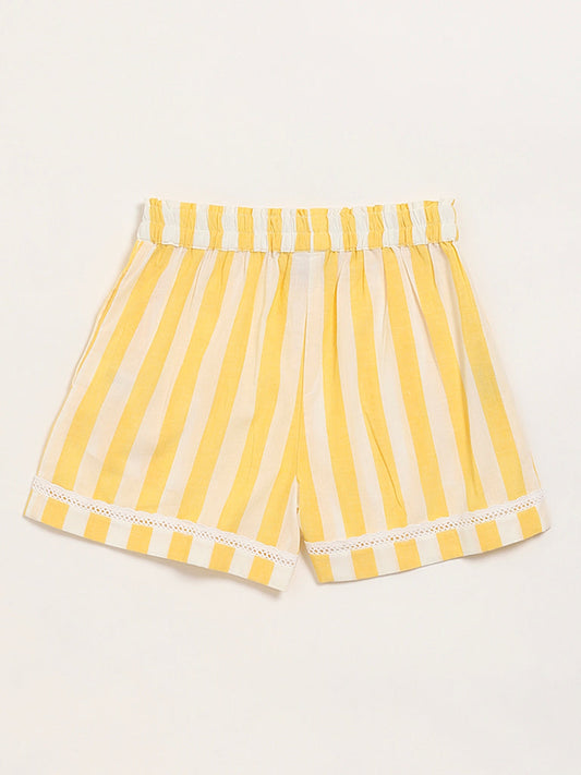 Utsa Kids Yellow Striped Shorts (8 -14yrs)