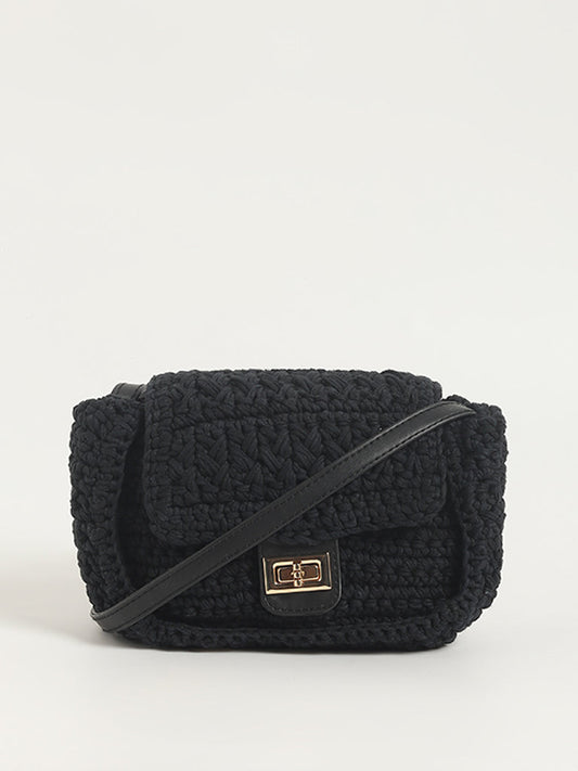 Nuon Black Macrame Bag