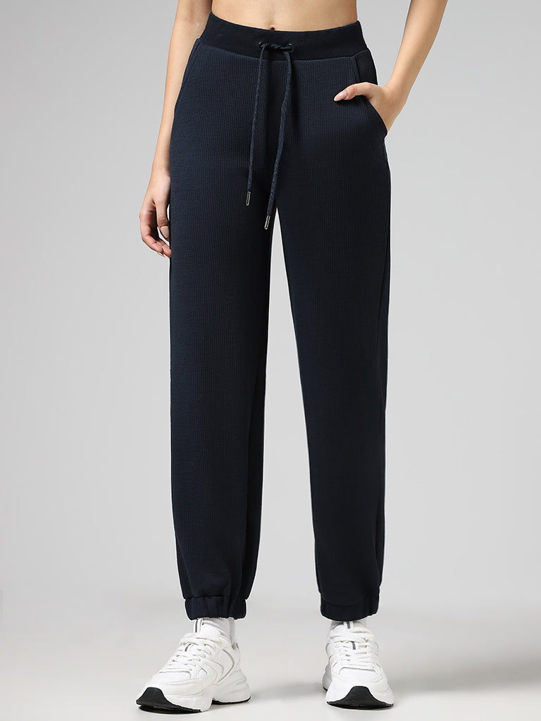 Studiofit Self-Striped Blue Track Pants