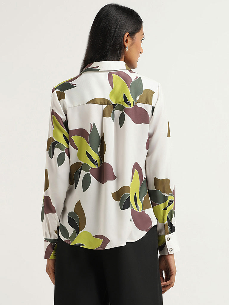 Wardrobe White Bold Printed Shirt