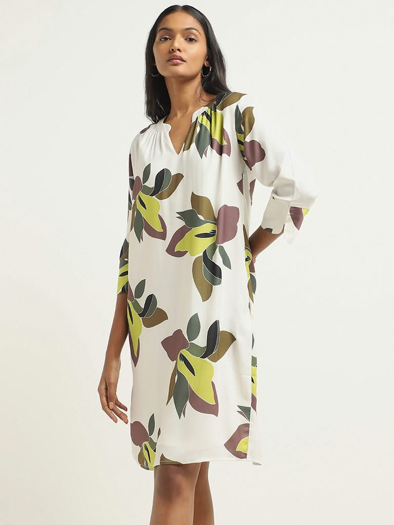 Wardrobe Off White Printed Dress