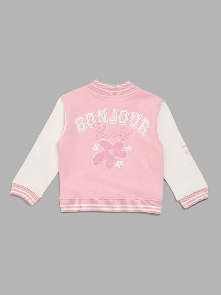 HOP Kids Embellished Light Pink Jacket