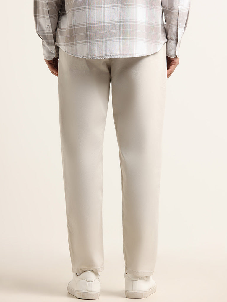 WES Casuals Beige Relaxed Fit Chinos