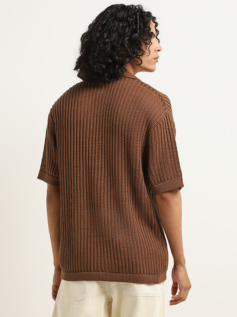 Nuon Brown Weaved Shirt