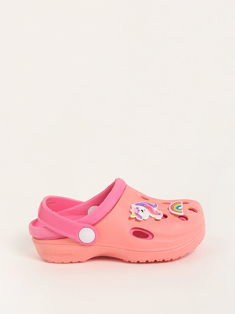 Yellow Applique-Design Pink Clogs