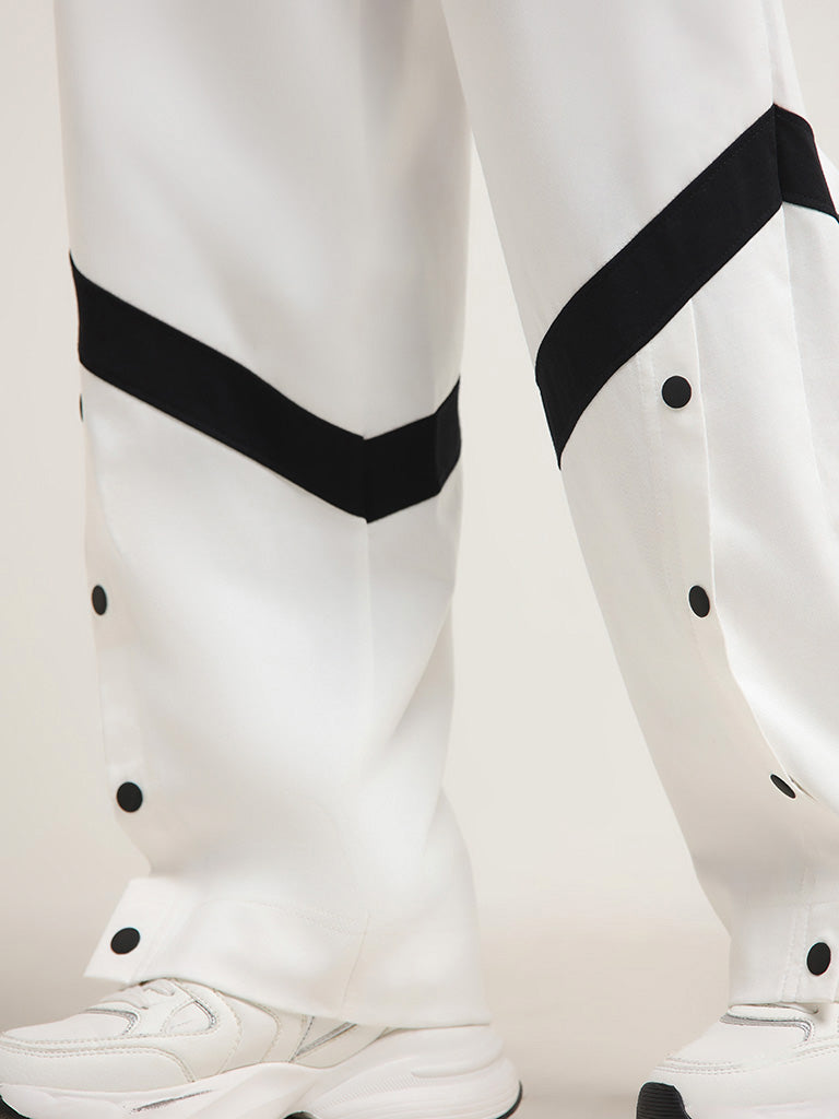 Studiofit White Cotton Trousers