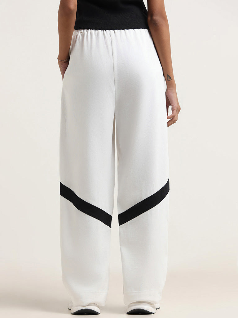 Studiofit White Cotton Trousers