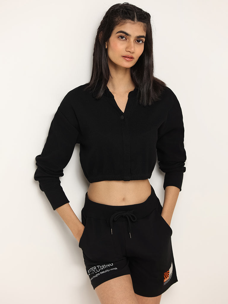 Studiofit Black Crop Top