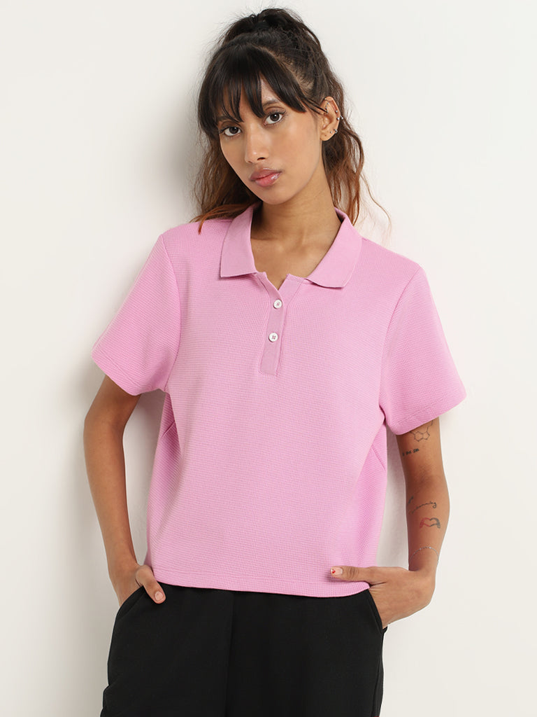 Studiofit Pink Polo T-Shirt