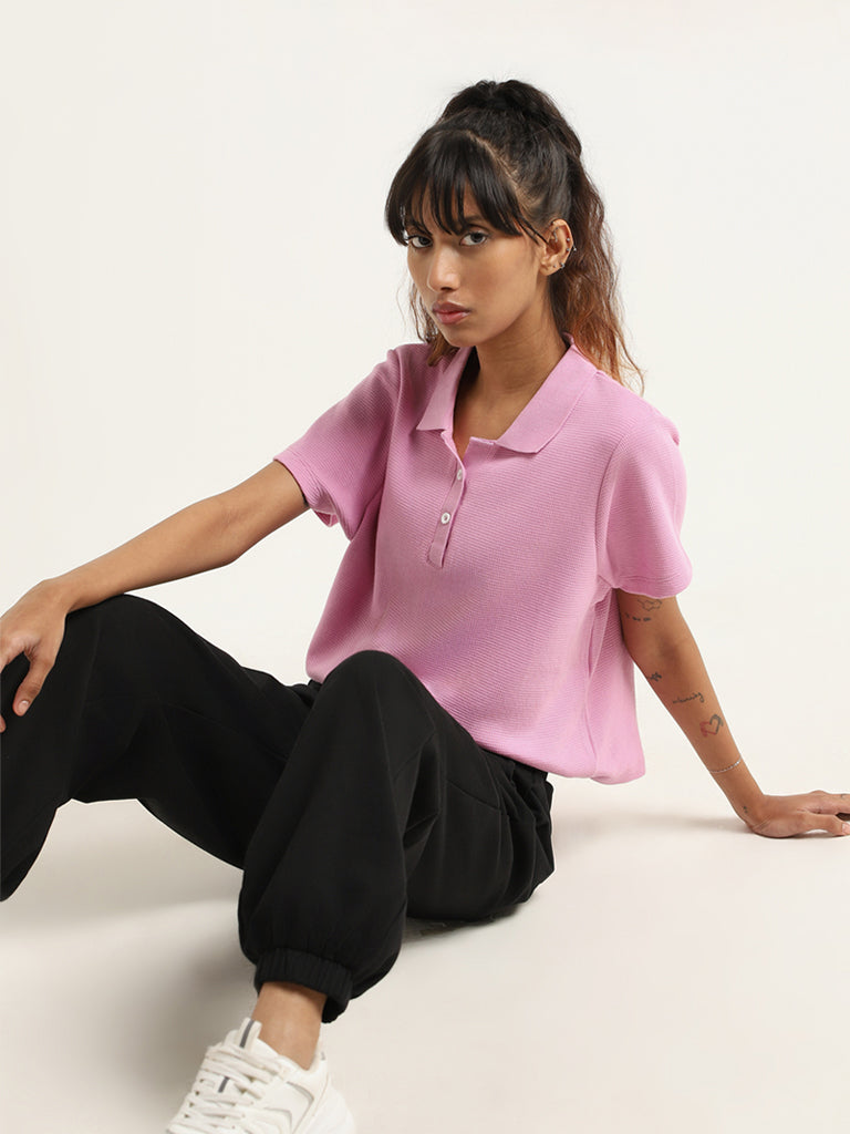 Studiofit Pink Polo T-Shirt