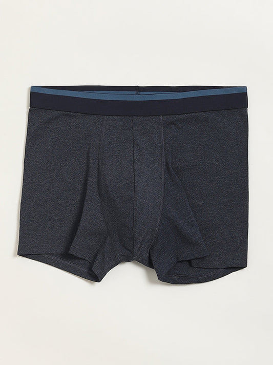 WES Lounge Navy Cotton Blend Assorted Trunks - Pack of 3