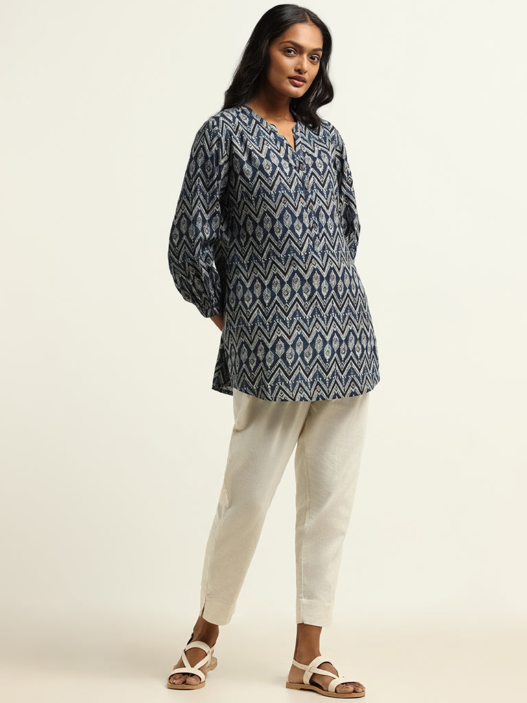 Utsa Indigo Printed Kurti