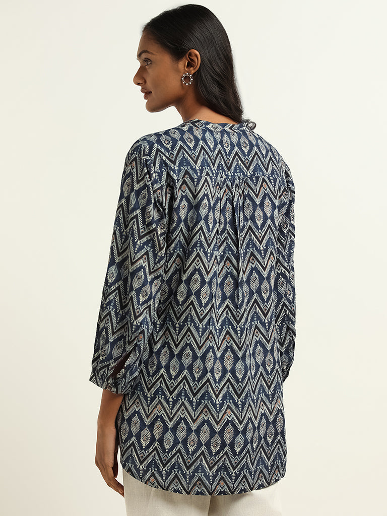 Utsa Indigo Printed Kurti