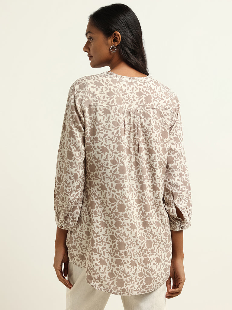 Utsa Beige Printed Kurti