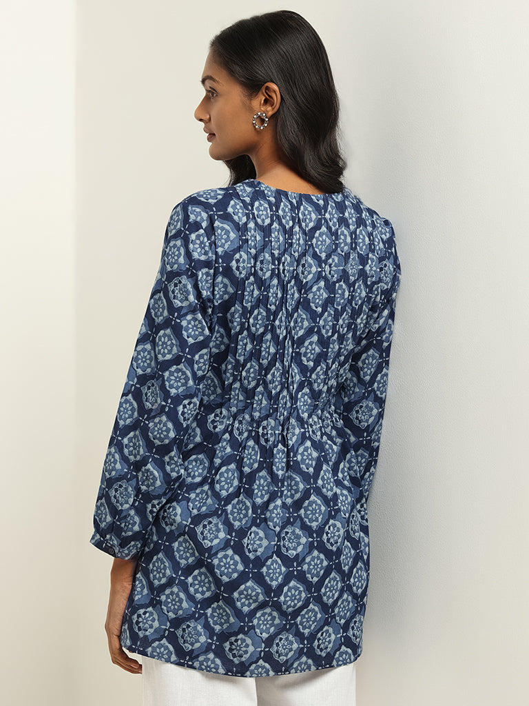 Utsa Blue Printed Kurti