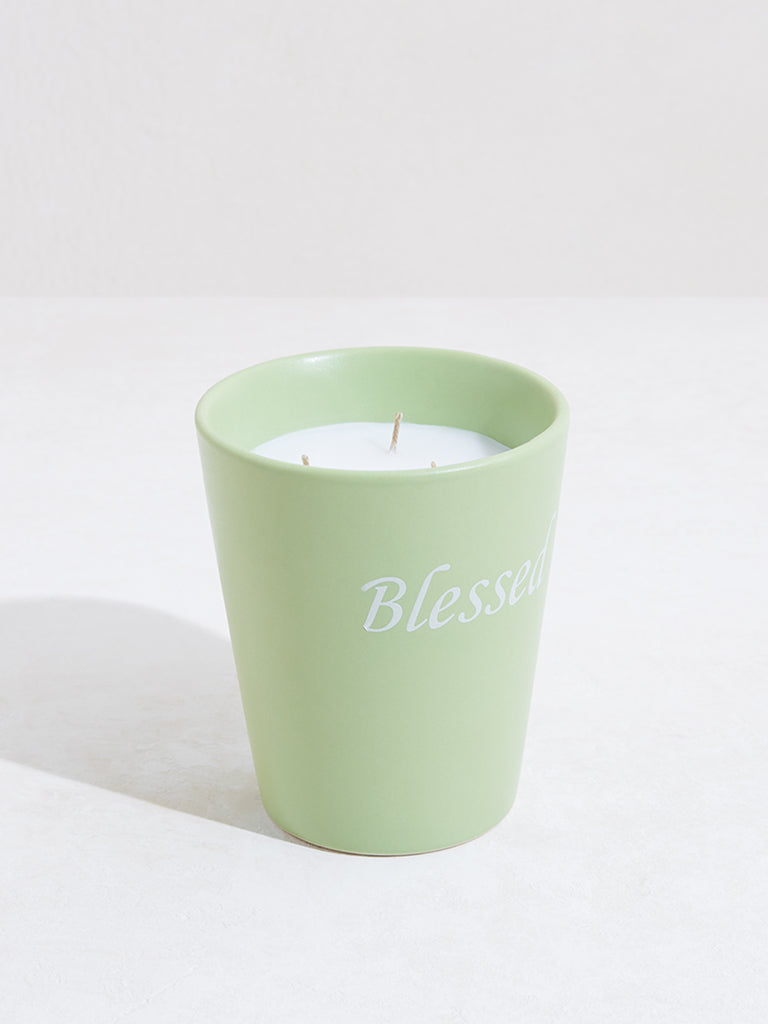 Westside Home Green Ceramic Candle- Large