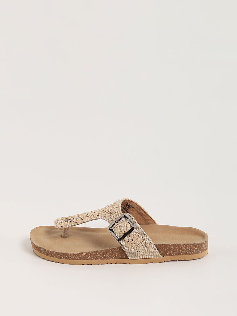 LUNA BLU Beige Cork Sandals