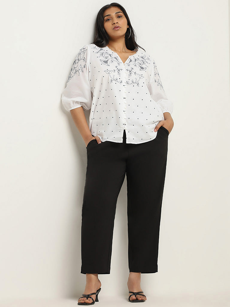 Gia White Embroidered Top