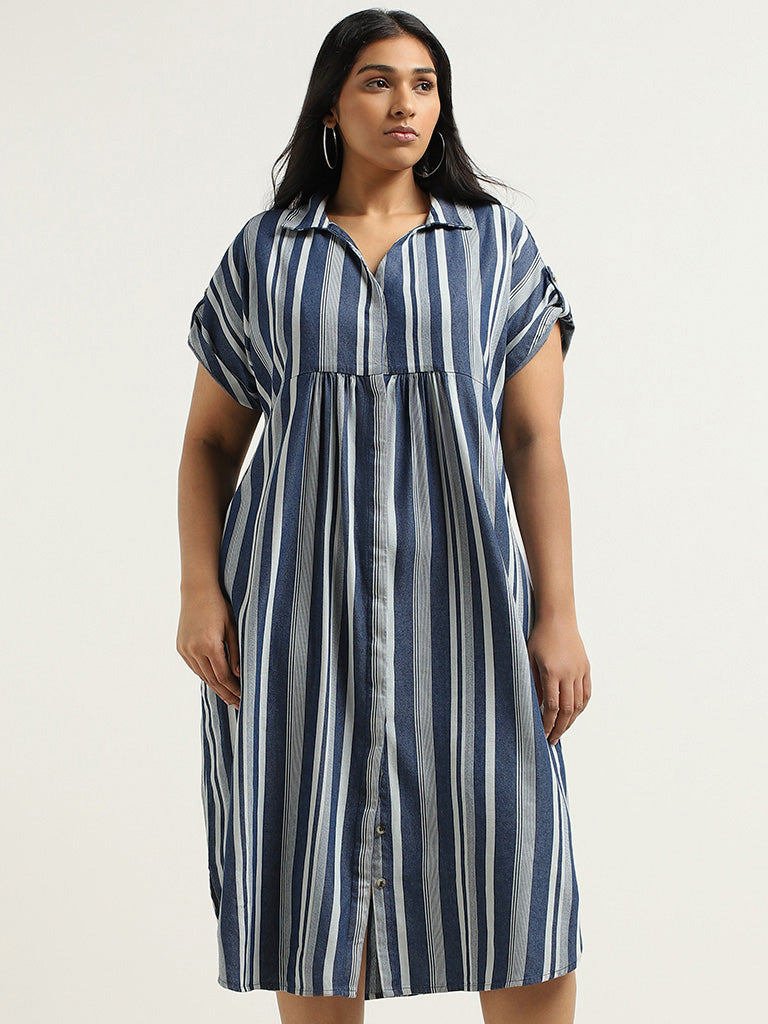 Gia Blue Striped Dress