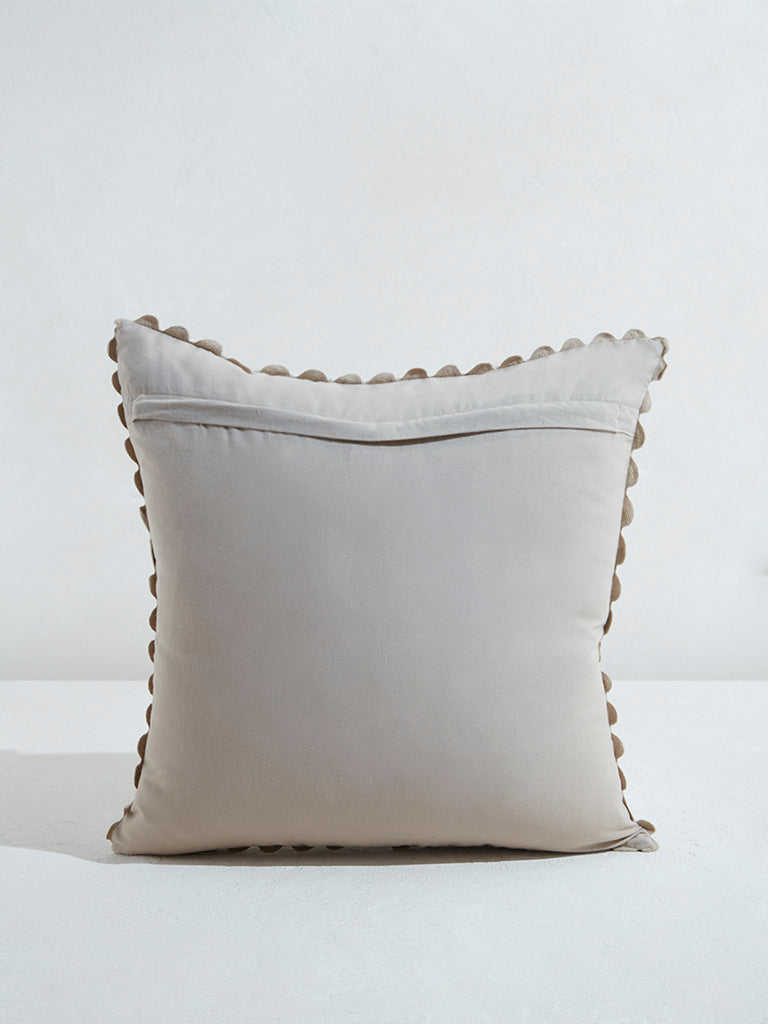 Westside Home Beige Butta Motif Cushion Cover