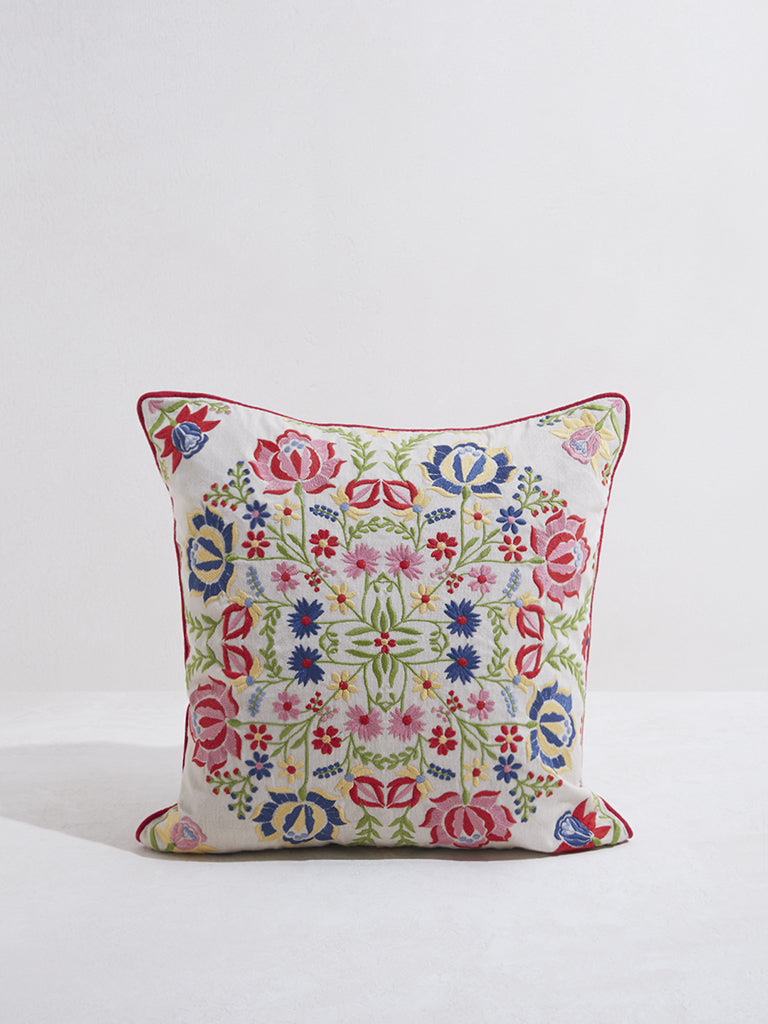 Westside Home Multicolor Damask Pattern Cushion Cover