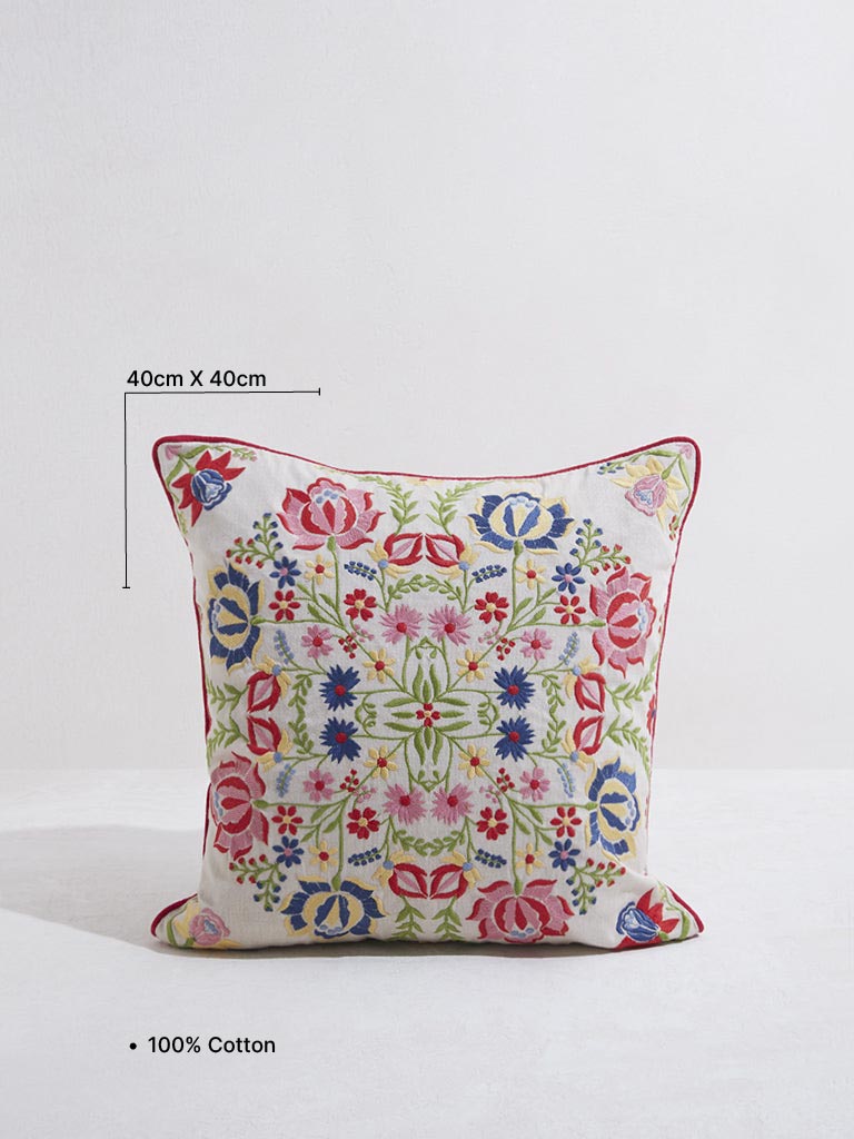 Westside Home Multicolor Damask Pattern Cushion Cover