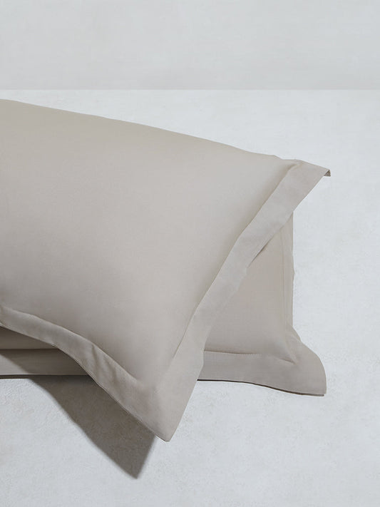 Westside Home Taupe Solid Pillowcover (Set of 2)