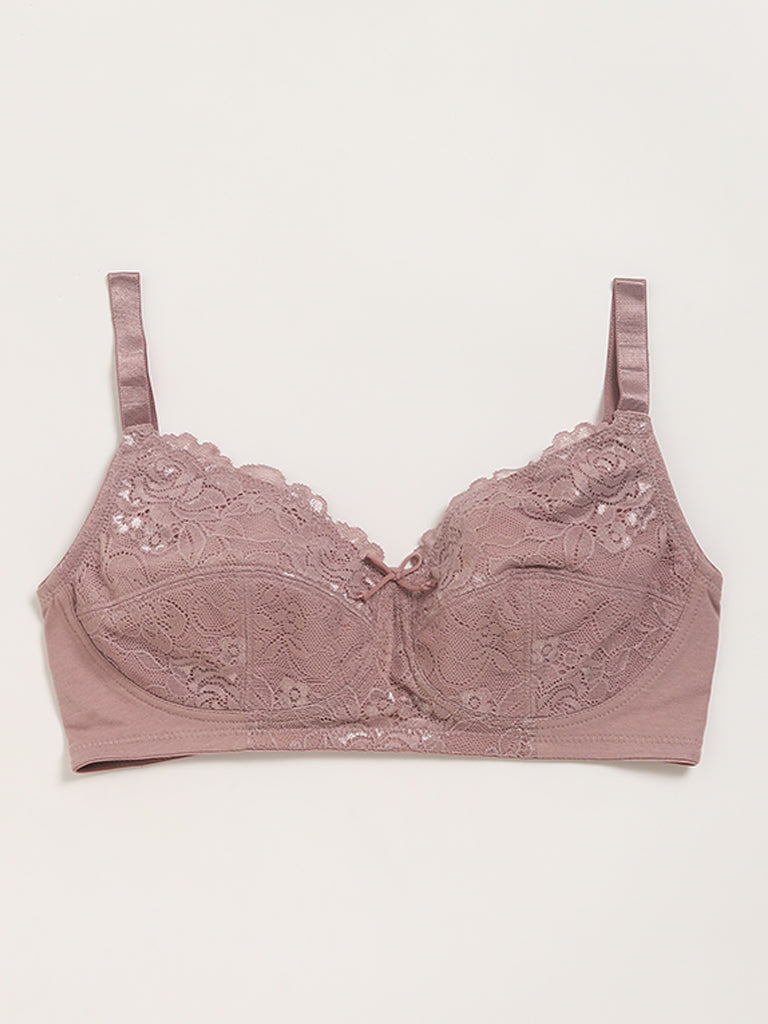 Wunderlove Mauve Lace Full-Coverage Bra